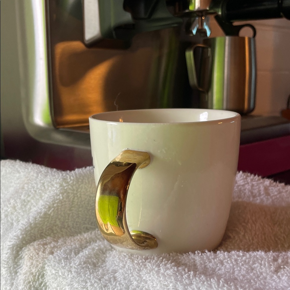 Chic White Mug with Gold Handle and FUN SAYING 🍷 - Picture 2 of 5
